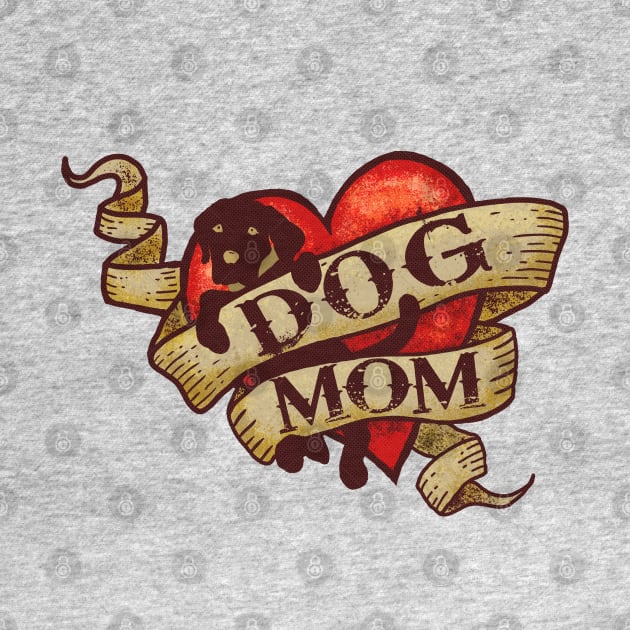 Vintage Heart Dog Mom by Jitterfly